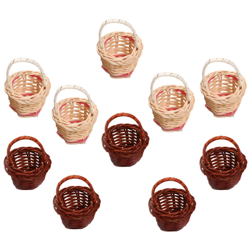 Foto 2 pulgar | Cesta Nuobesty en Miniatura Tejida para Pascua con Asas 10 Unidades - Venta Internacional