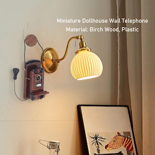 Foto 4 | Teléfono de Pared en Miniatura Vintage para Casa de Muñecas 1:12 - Venta Internacional