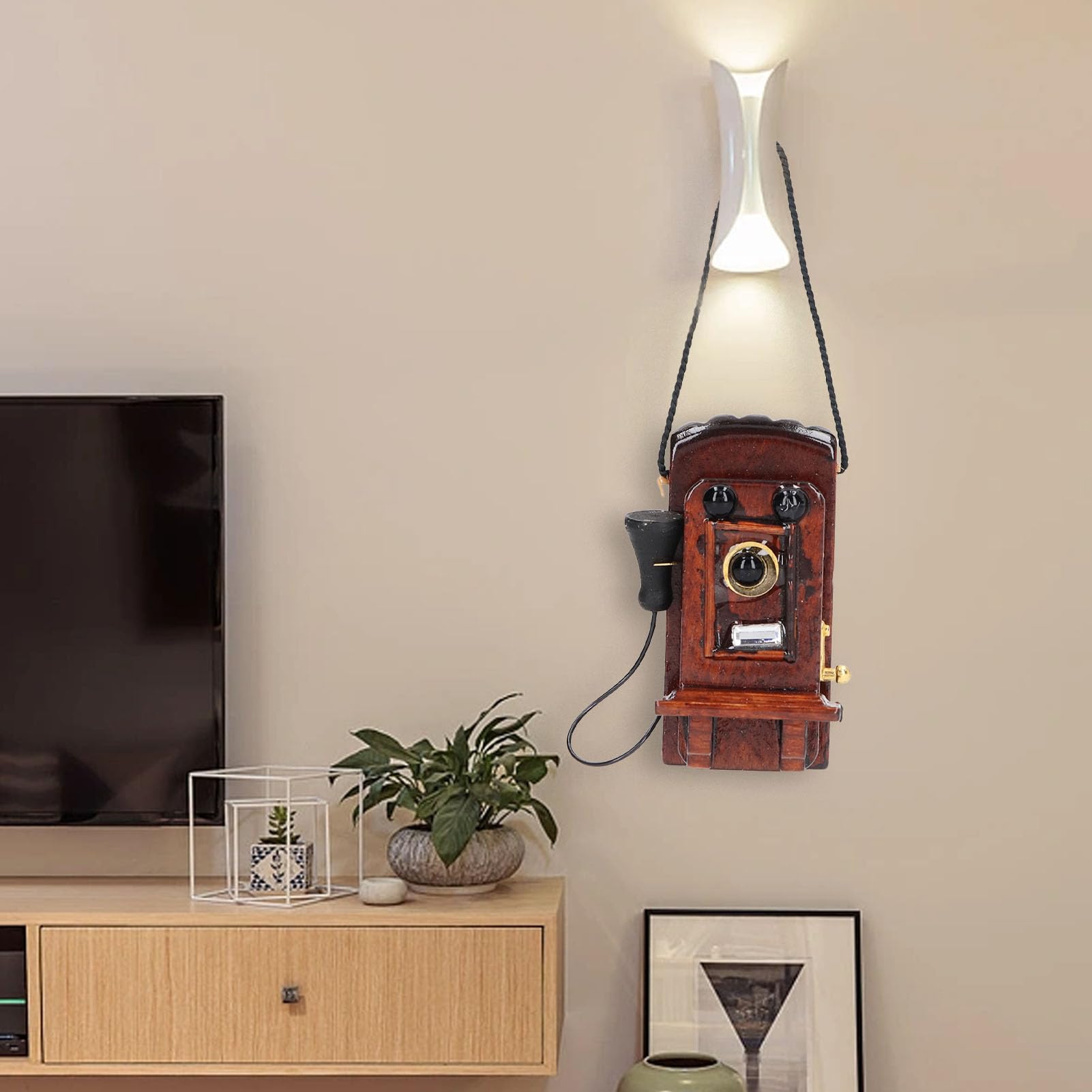 Foto 6 pulgar | Teléfono de Pared en Miniatura Vintage para Casa de Muñecas 1:12 - Venta Internacional