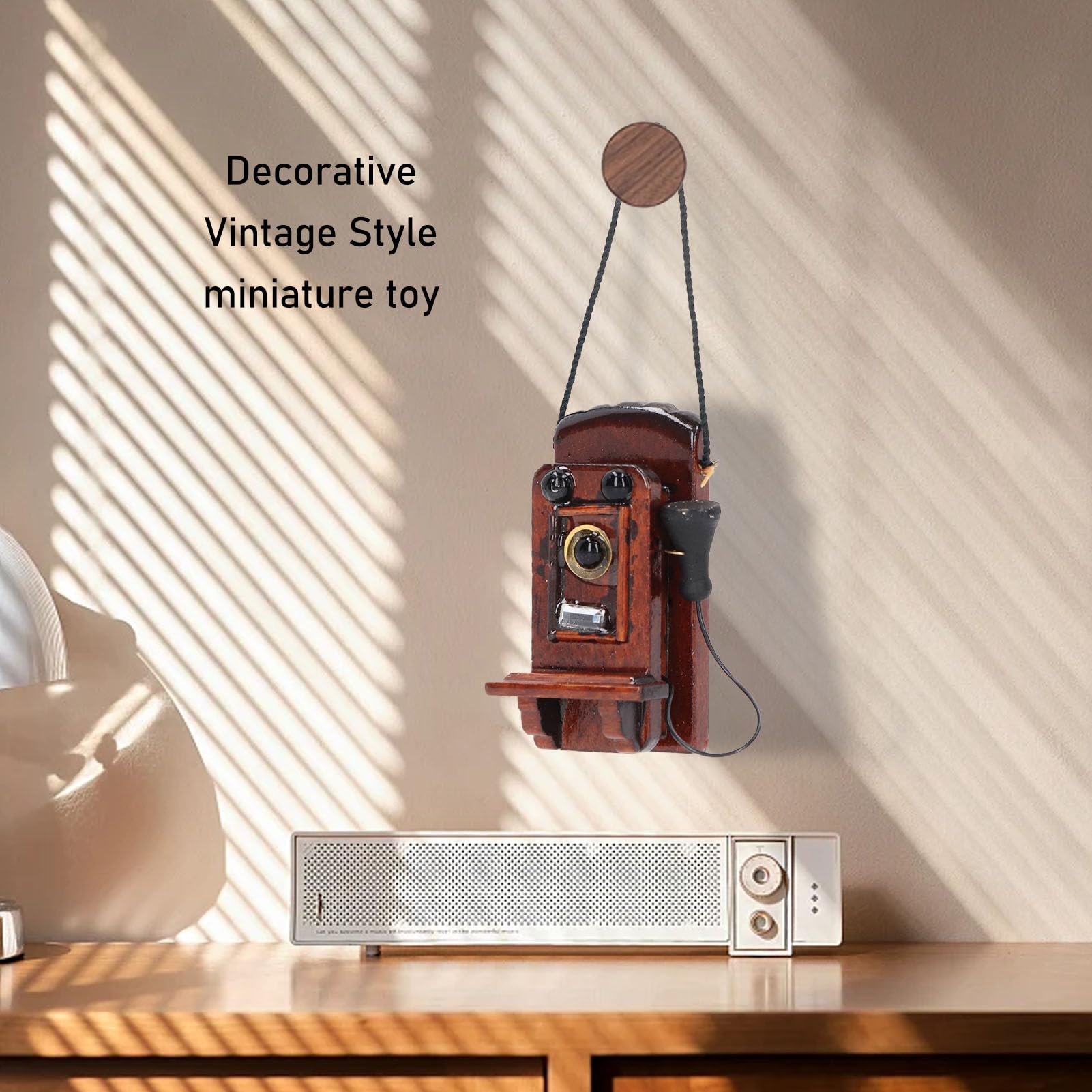 Foto 7 pulgar | Teléfono de Pared en Miniatura Vintage para Casa de Muñecas 1:12 - Venta Internacional