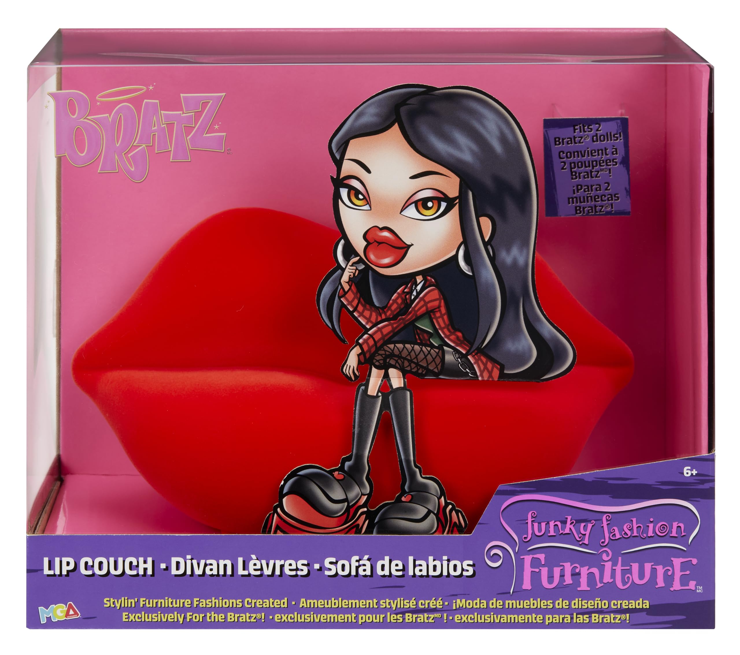 Foto 7 pulgar | Sofá Labial Playset Bratz Funky Fashion Furniture Para 2 Muñecas - Venta Internacional.