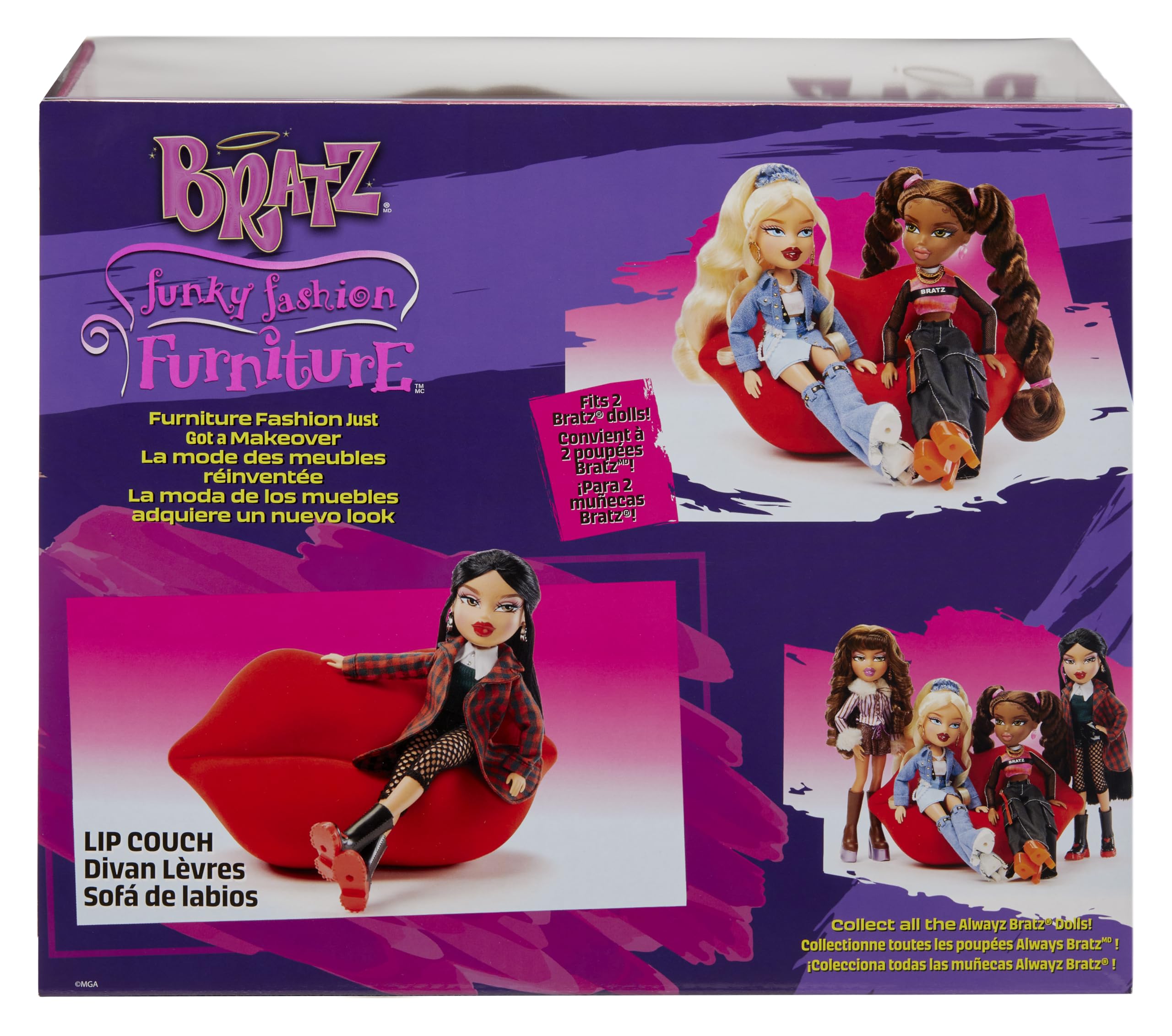 Foto 8 pulgar | Sofá Labial Playset Bratz Funky Fashion Furniture Para 2 Muñecas - Venta Internacional.