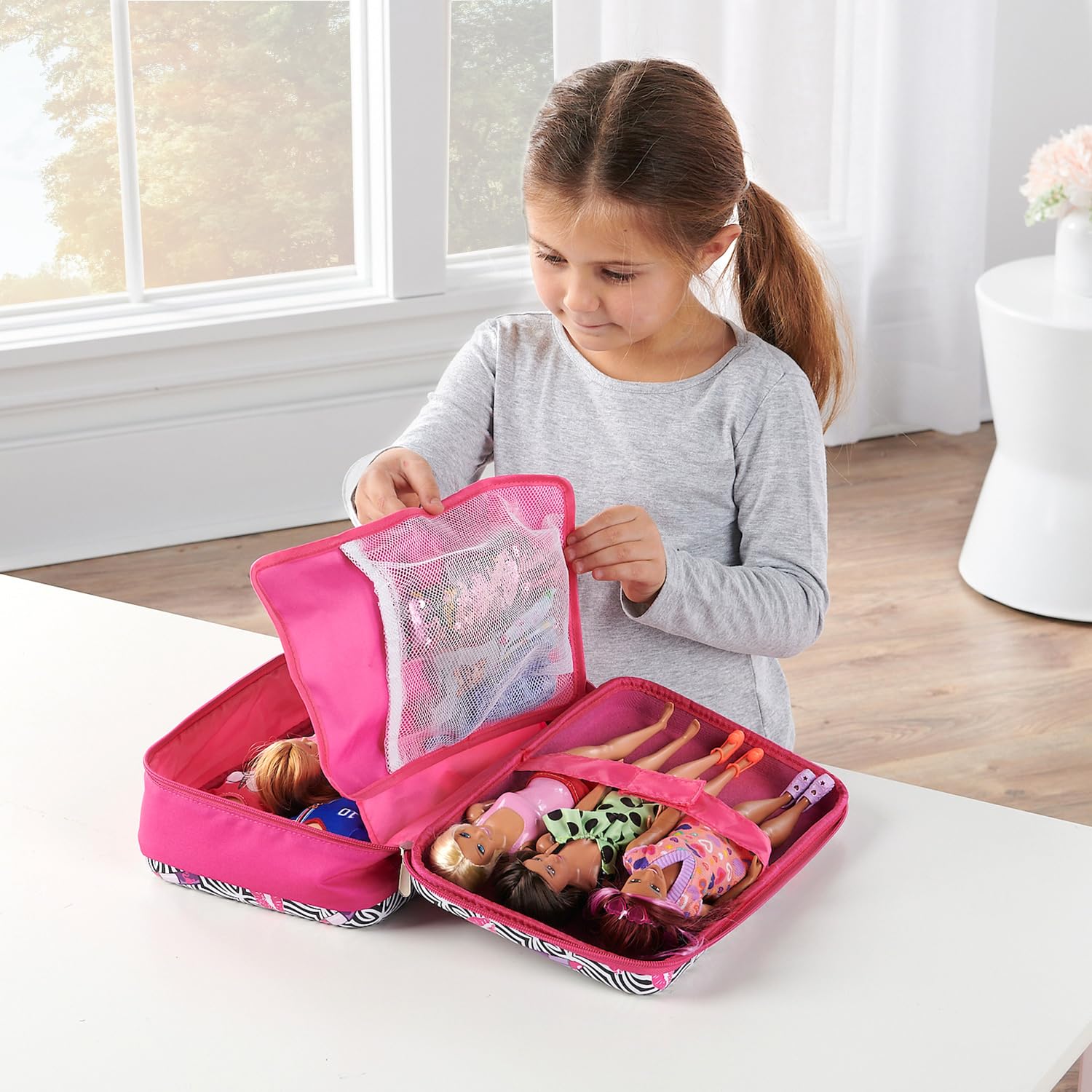 Foto 3 pulgar | Funda De Almacenamiento Con Forma De Tejón Para Muñecas Modernas De 30 Cm, Color Rosa - Venta Internacional.