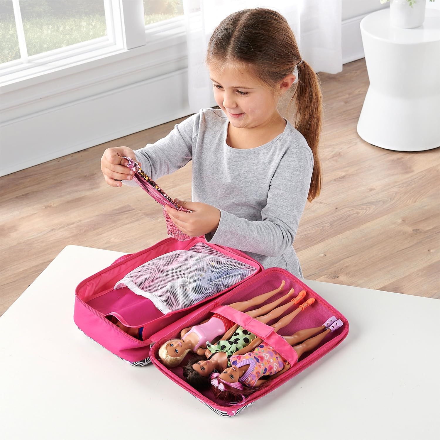 Foto 7 pulgar | Funda De Almacenamiento Con Forma De Tejón Para Muñecas Modernas De 30 Cm, Color Rosa - Venta Internacional.