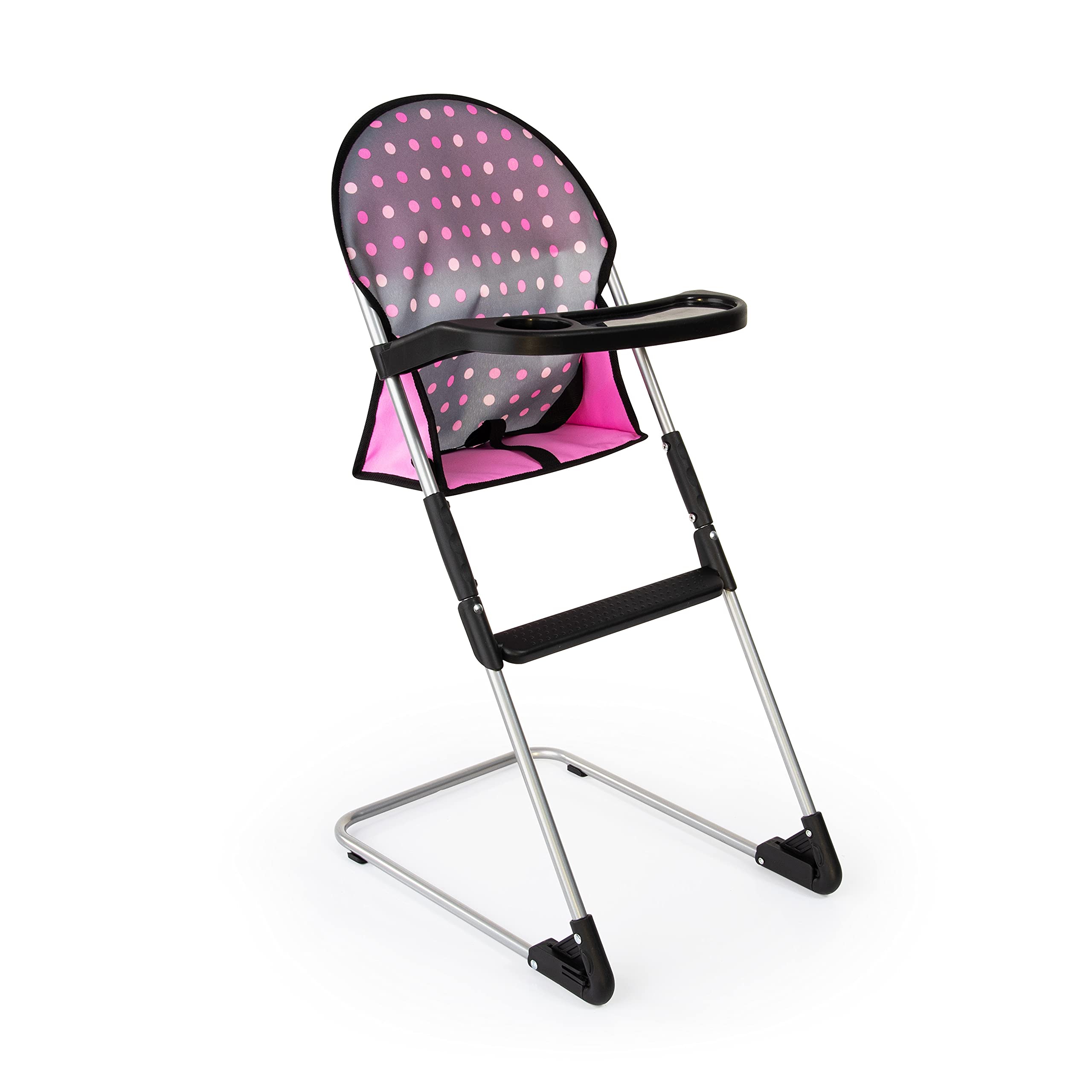 Foto 3 pulgar | Juego De Trona Y Cuna Para Muñecas Bayer, Gris Y Rosa Con Puntos Para Muñecas De 18 Años - Venta Internacional.
