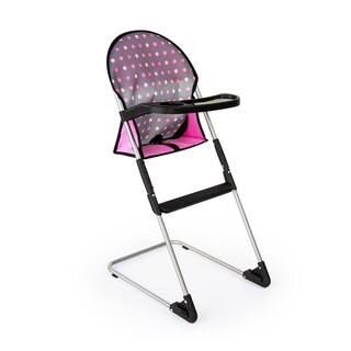 Foto 2 | Juego De Trona Y Cuna Para Muñecas Bayer, Gris Y Rosa Con Puntos Para Muñecas De 18 Años - Venta Internacional.
