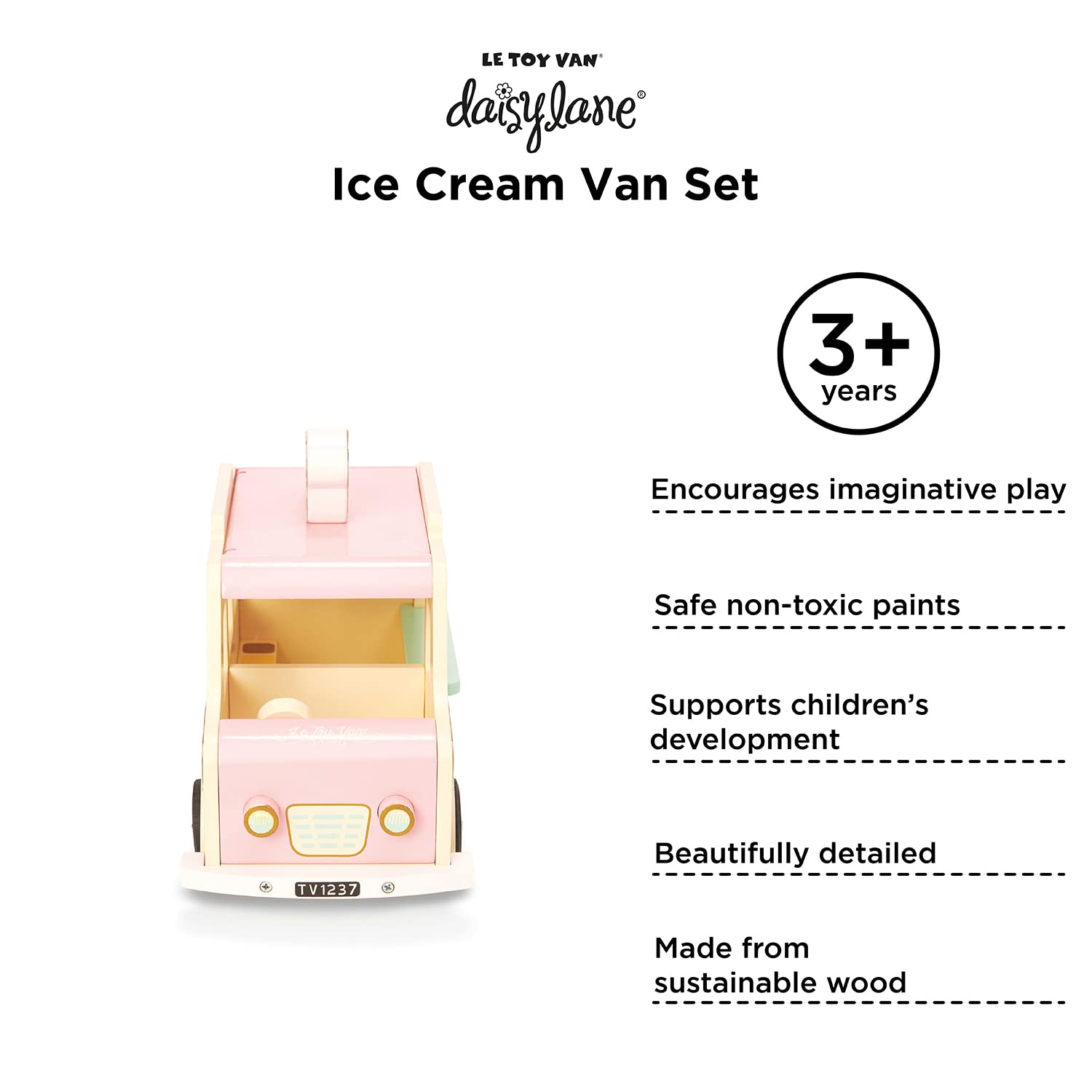 Foto 6 | Set Doll House Dolly Ice Cream Van Play Le Toy Van Wood - Venta Internacional.