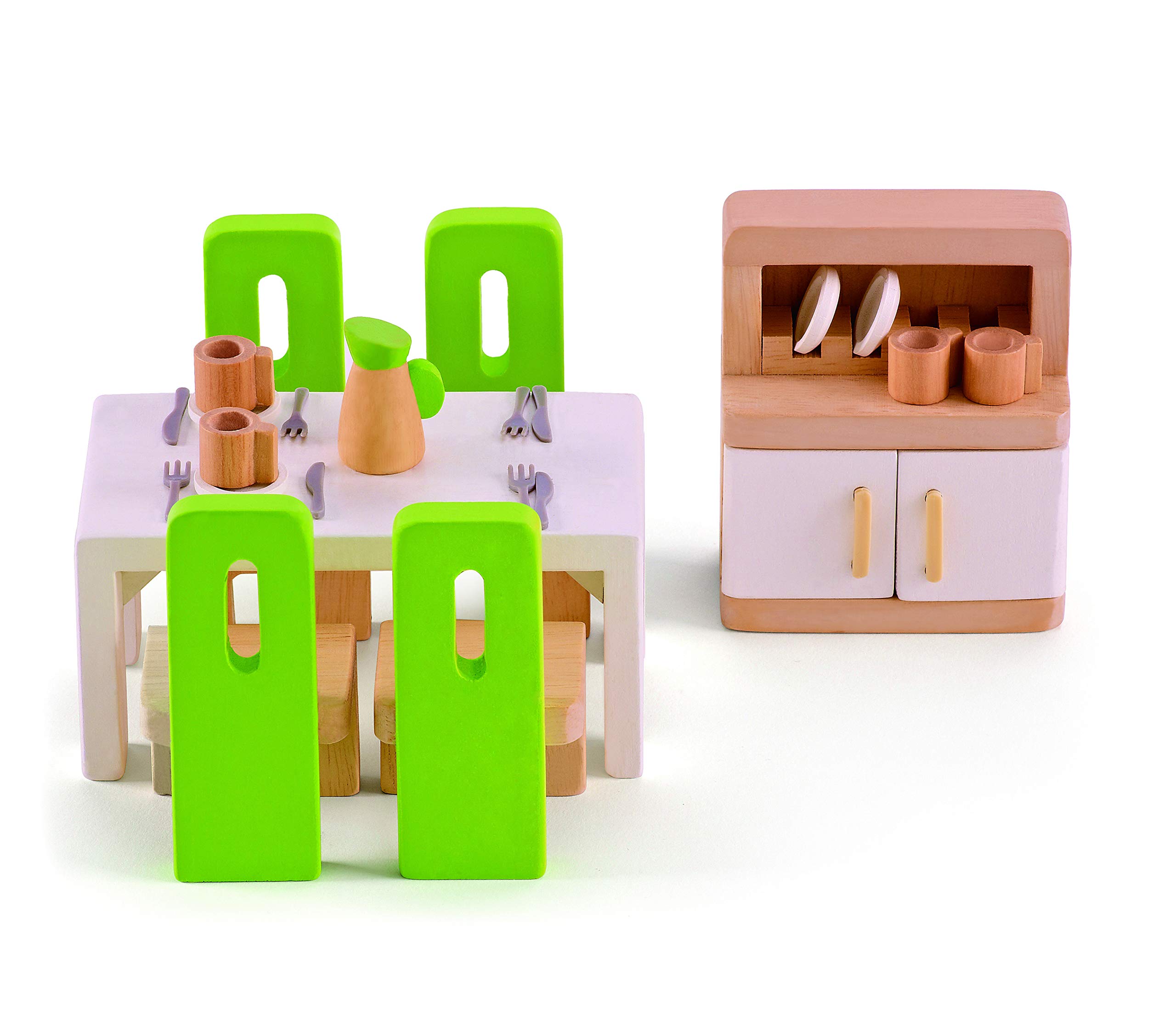 Foto 2 pulgar | Juego De Muebles De Comedor Con Forma De Casa De Muñecas, Madera, Color Verde - Venta Internacional.