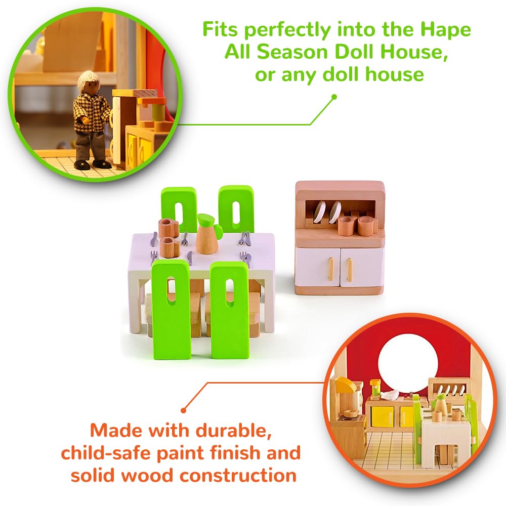 Foto 5 pulgar | Juego De Muebles De Comedor Con Forma De Casa De Muñecas, Madera, Color Verde - Venta Internacional.