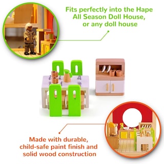 Foto 4 | Juego De Muebles De Comedor Con Forma De Casa De Muñecas, Madera, Color Verde - Venta Internacional.