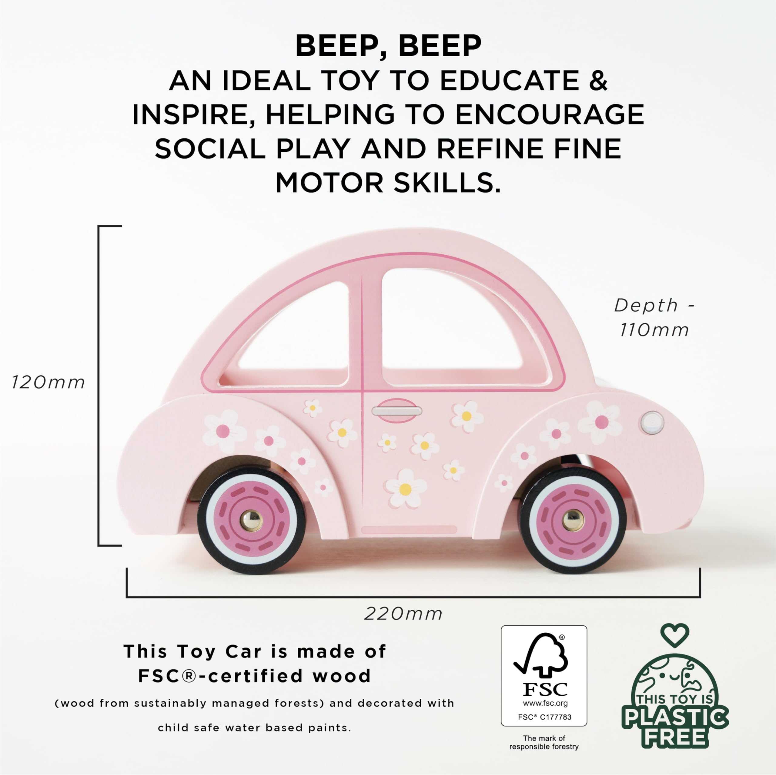 Foto 5 | Coche De Juguete Le Toy Van Daisylane Sophie's Con Accesorio De Equipaje - Venta Internacional.