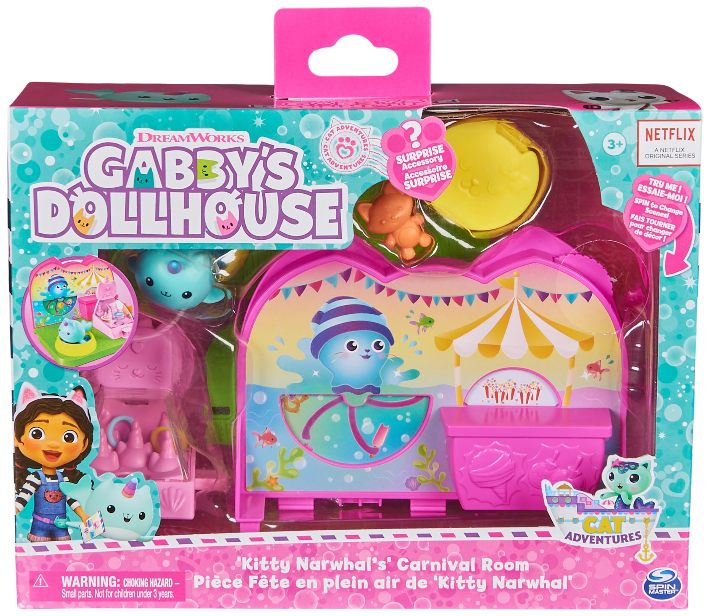 Foto 3 pulgar | La Casa De Muñecas Toy Gabby's Carnival Room De Kitty Narwhal Durante Más De 3 Años - Venta Internacional.
