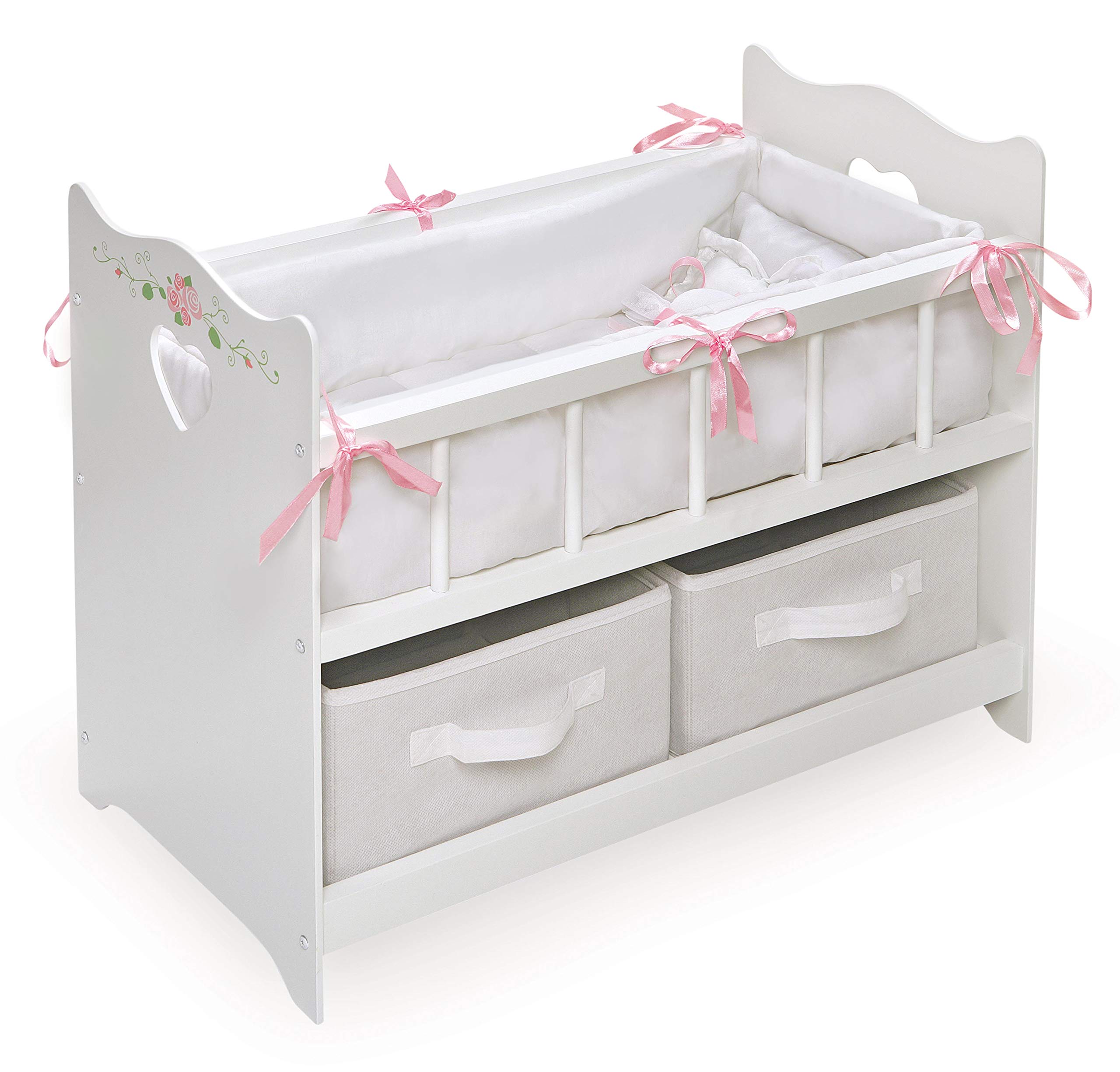 Cesta De Tejón Para Muñecas, Blanca, Con Ropa De Cama, Muñecas De 20 Pulgadas - Venta Internacional.