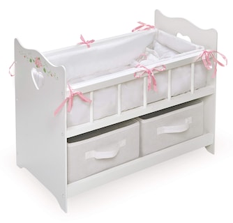 Foto 1 | Cesta De Tejón Para Muñecas, Blanca, Con Ropa De Cama, Muñecas De 20 Pulgadas - Venta Internacional.