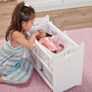 Foto 7 | Cesta De Tejón Para Muñecas, Blanca, Con Ropa De Cama, Muñecas De 20 Pulgadas - Venta Internacional.