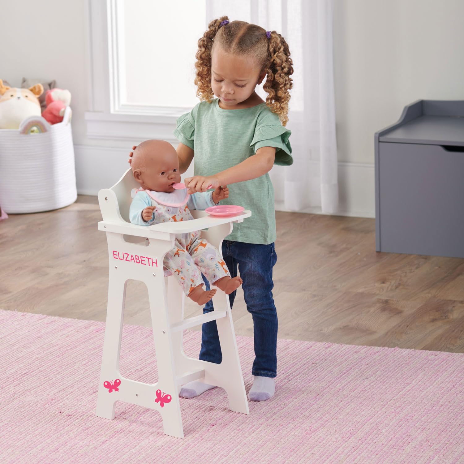 Foto 3 pulgar | Cesta Tipo Tejón Para Silla Alta Doll De 18 Pulgadas Con Accesorios - Venta Internacional.