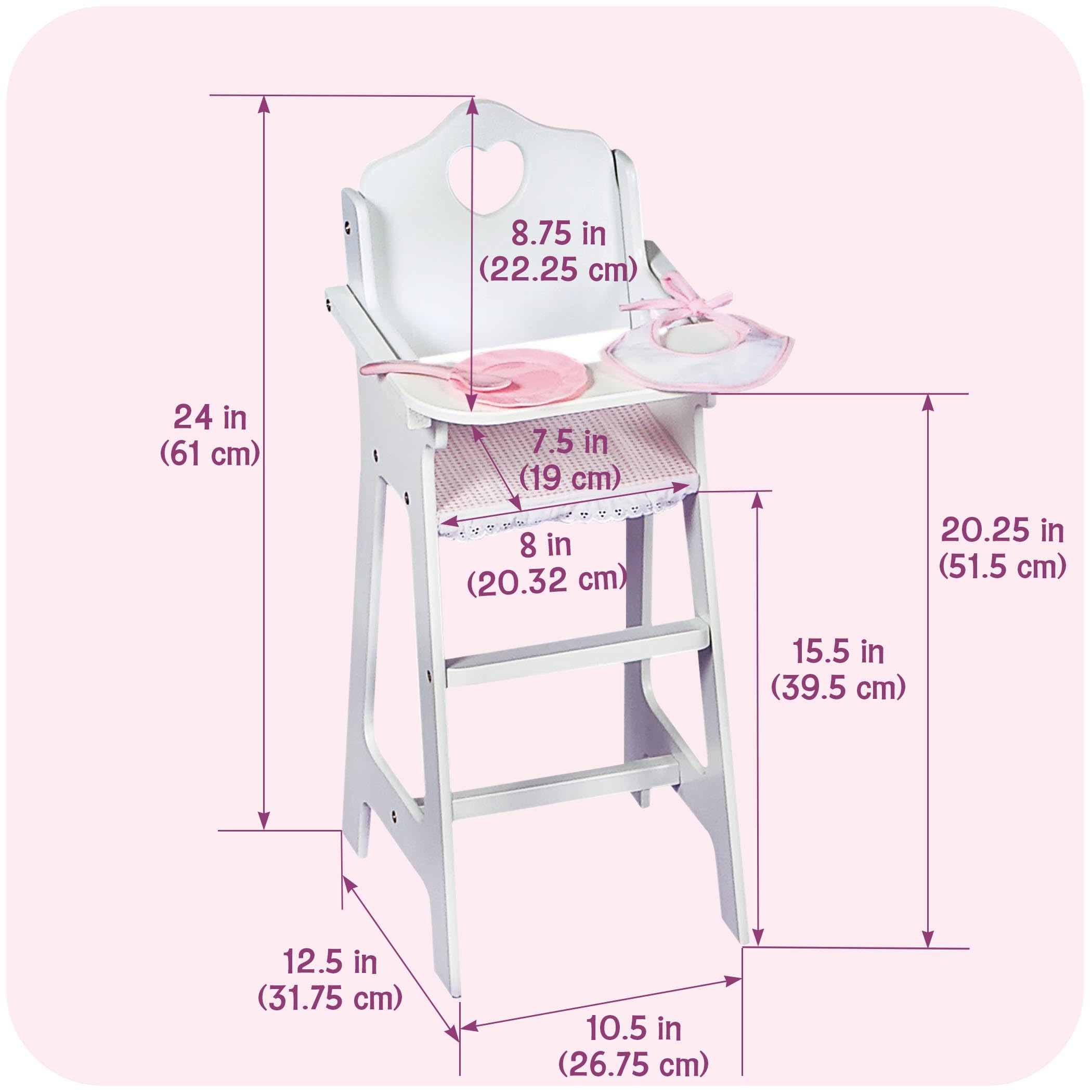Foto 6 pulgar | Cesta Tipo Tejón Para Silla Alta Doll De 18 Pulgadas Con Accesorios - Venta Internacional.