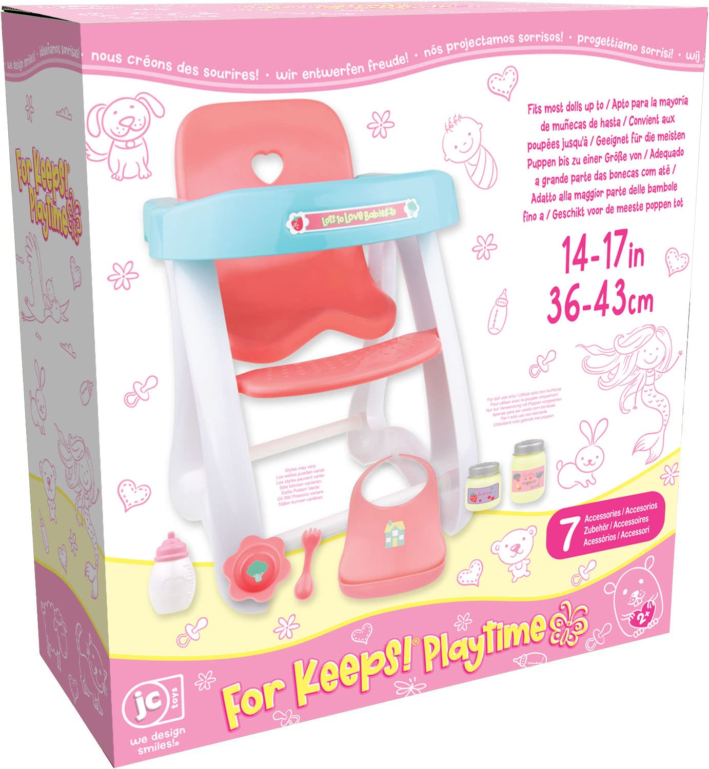 Foto 3 pulgar | ¡silla Alta Baby Doll Jc Toys Para Mantener La Hora De Jugar! Rosado - Venta Internacional.