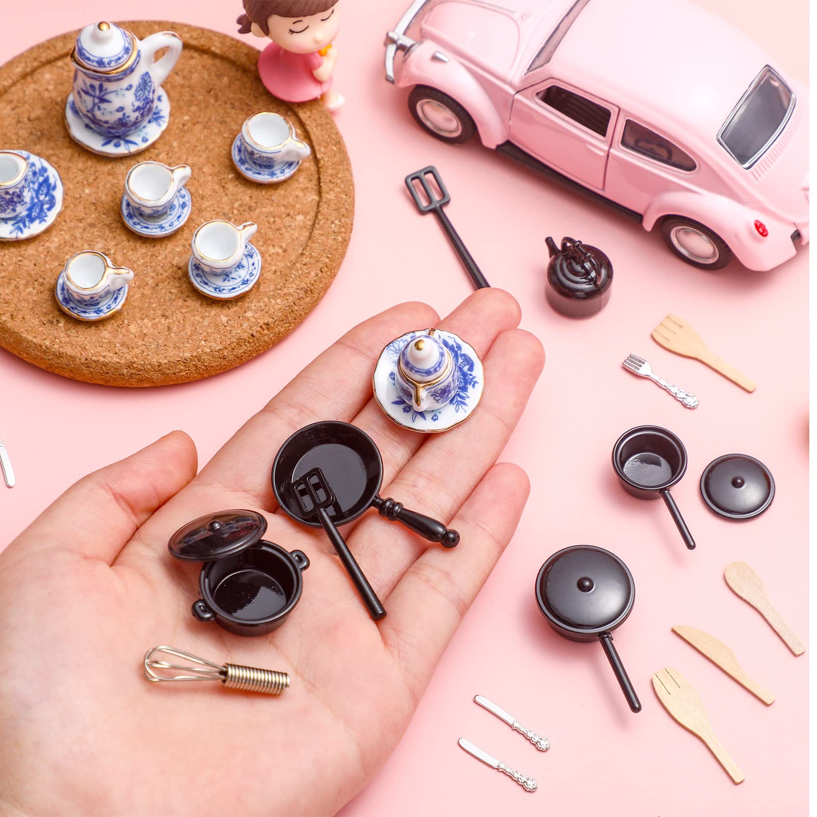 Foto 2 | Juego De Accesorios De Cocina Zhanmai Para Casas De Muñecas Miniatures, 47 Piezas - Venta Internacional.