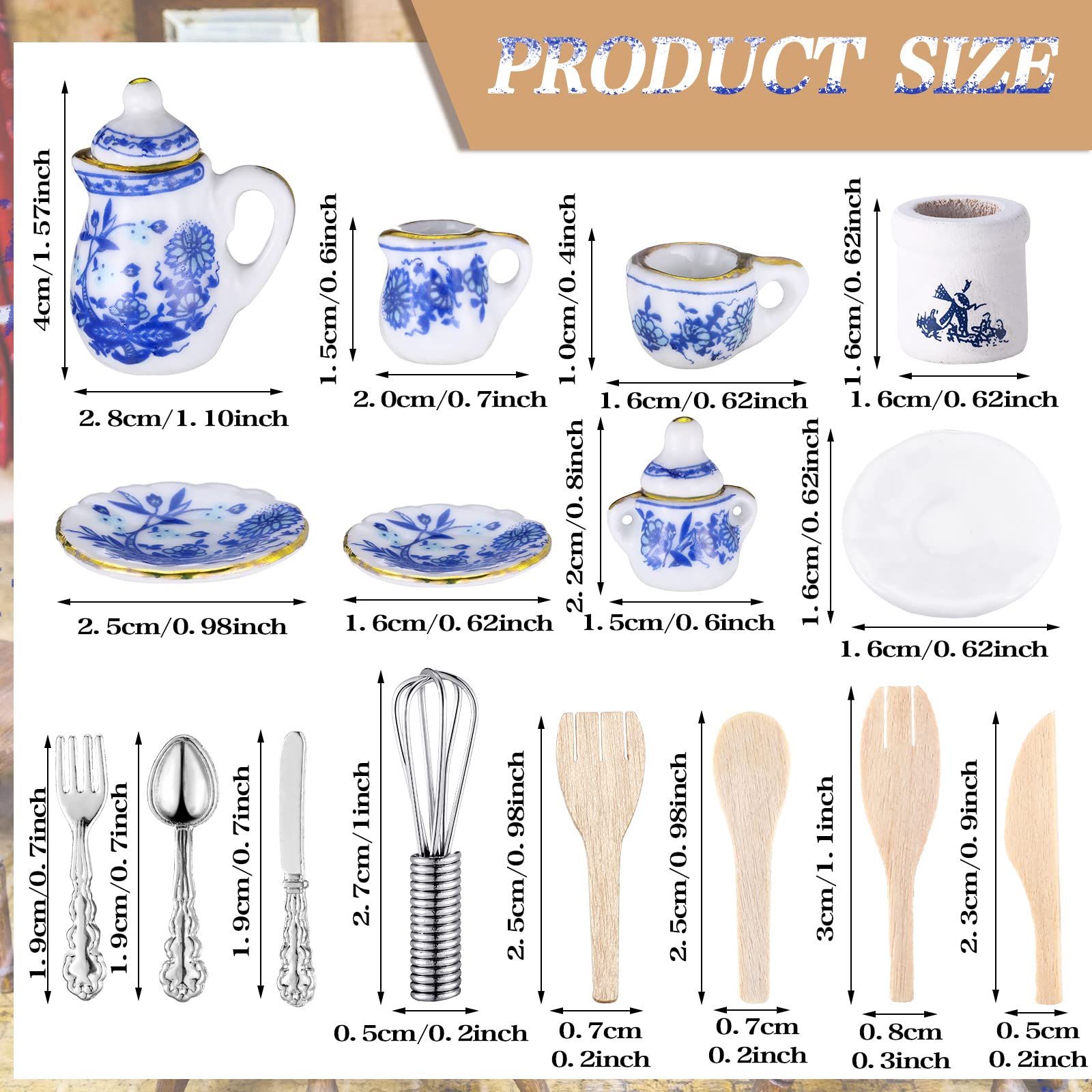 Foto 4 pulgar | Juego De Accesorios De Cocina Zhanmai Para Casas De Muñecas Miniatures, 47 Piezas - Venta Internacional.