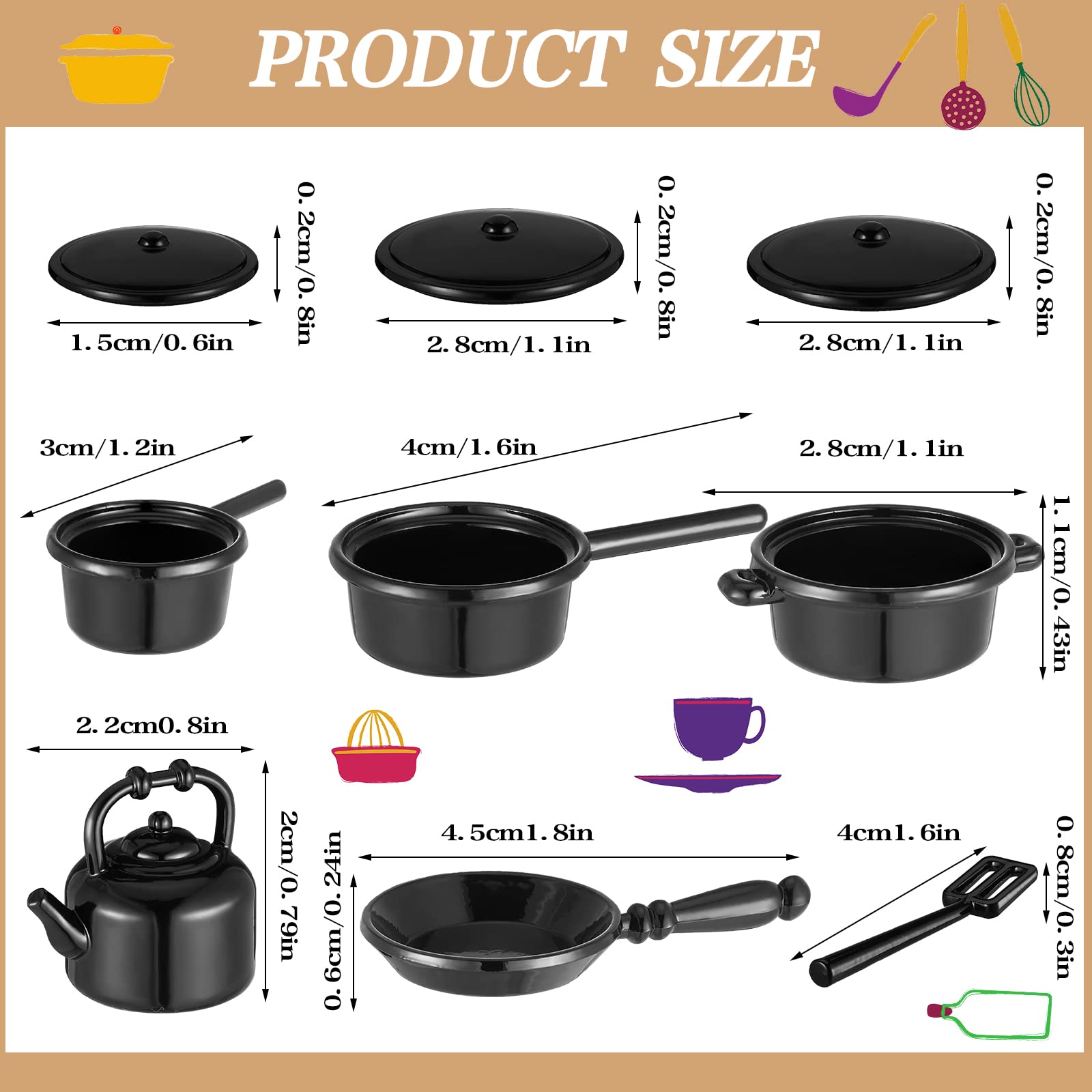 Foto 5 pulgar | Juego De Accesorios De Cocina Zhanmai Para Casas De Muñecas Miniatures, 47 Piezas - Venta Internacional.