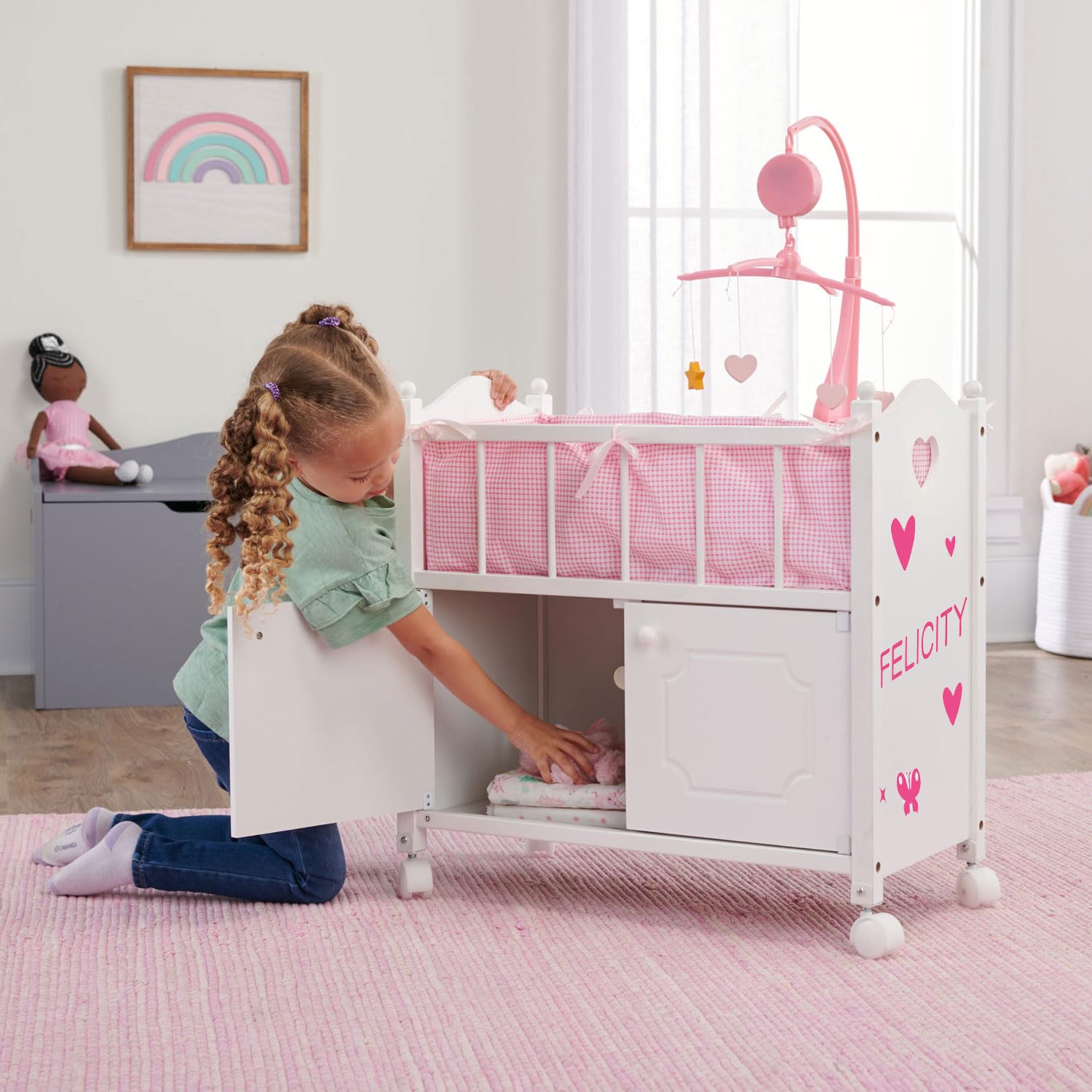 Foto 7 pulgar | Cama De Juguete Para Muñecas, Cesto De Madera Para Cuna, Con Ropa De Cama, 22 - Venta Internacional.