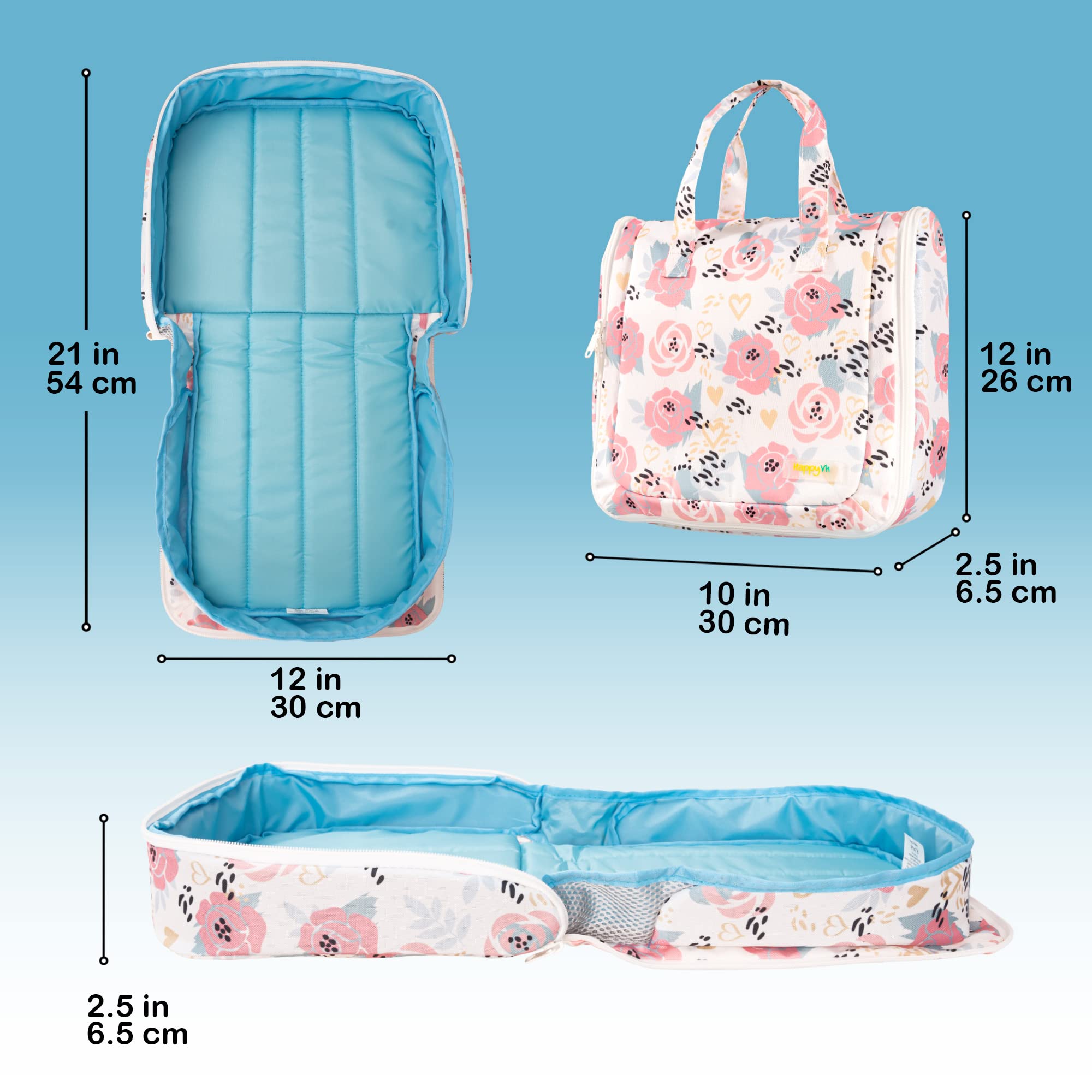 Foto 6 pulgar | Baby Doll Bed Happyvk, Capazo Portátil Para Muñecas, Rosas Rosas - Venta Internacional.