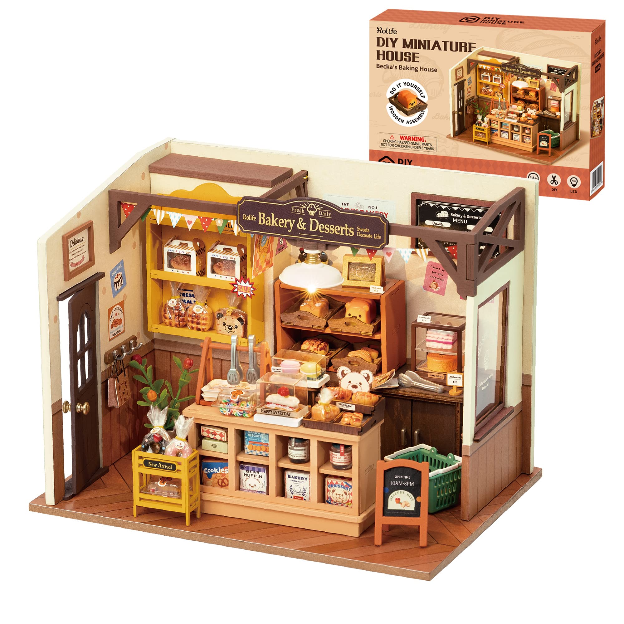 Foto 2 pulgar | Kit De Casa En Miniatura Rolife Becka's Baking House Con Led 1:20 - Venta Internacional.