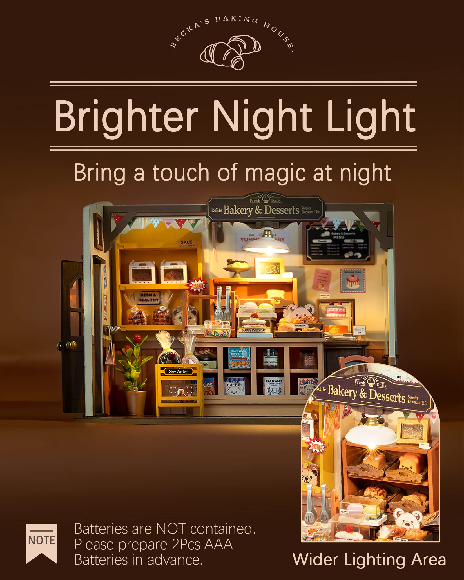 Foto 6 pulgar | Kit De Casa En Miniatura Rolife Becka's Baking House Con Led 1:20 - Venta Internacional.