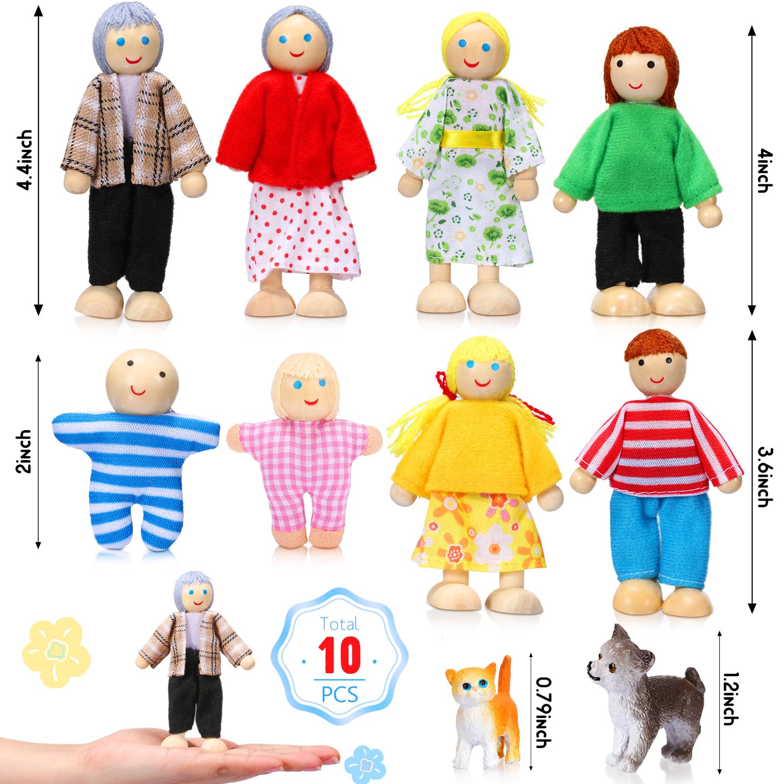 Foto 3 pulgar | Juego De Minifiguras Skylety De Madera Para Casas De Muñecas, 10 Unidades - Venta Internacional.