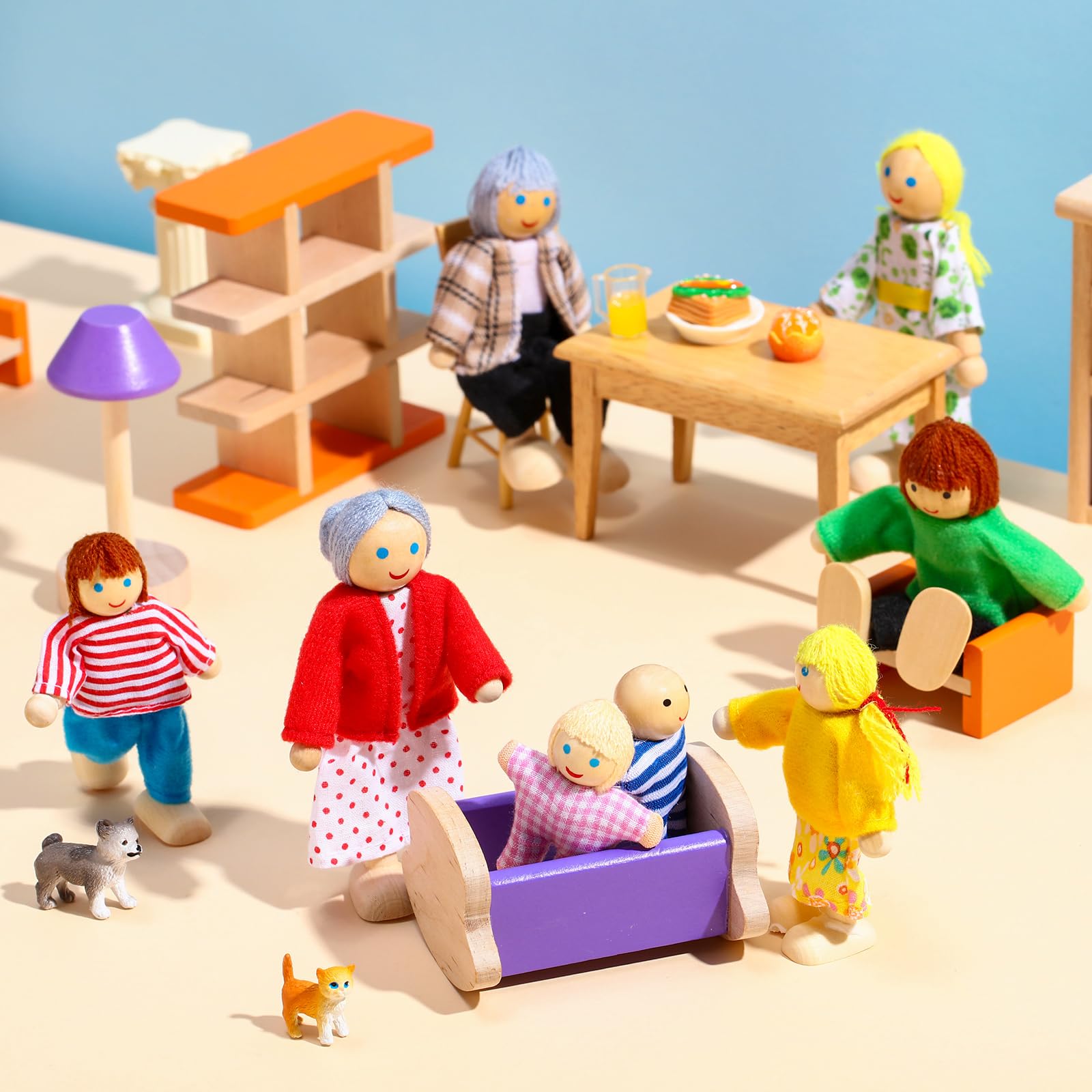 Foto 5 pulgar | Juego De Minifiguras Skylety De Madera Para Casas De Muñecas, 10 Unidades - Venta Internacional.