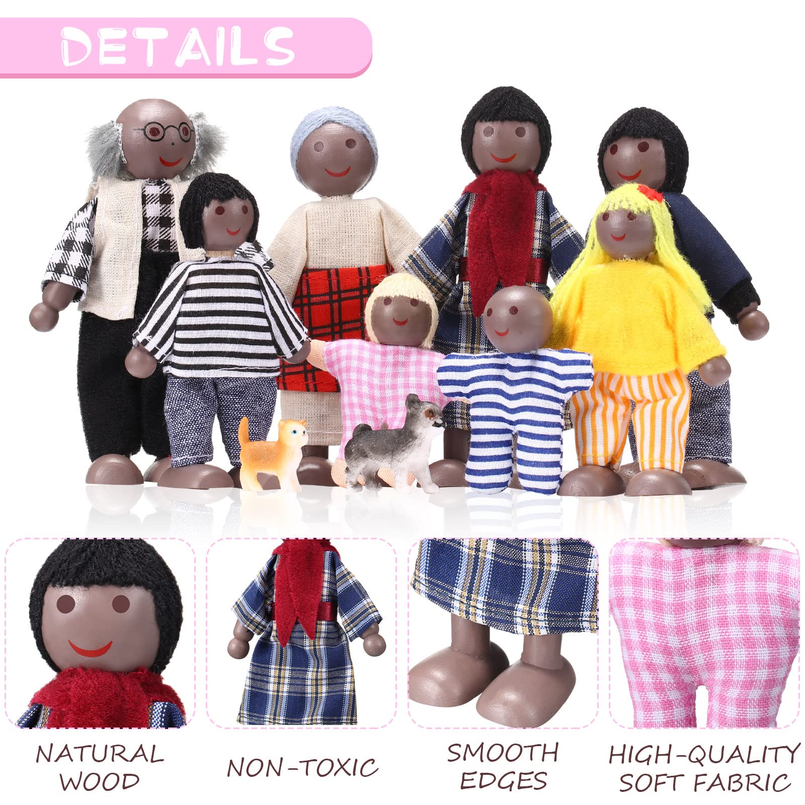 Foto 4 pulgar | Juego De Minifiguras Skylety De Madera Con Forma De Casa De Muñecas, 10 Unidades - Venta Internacional.