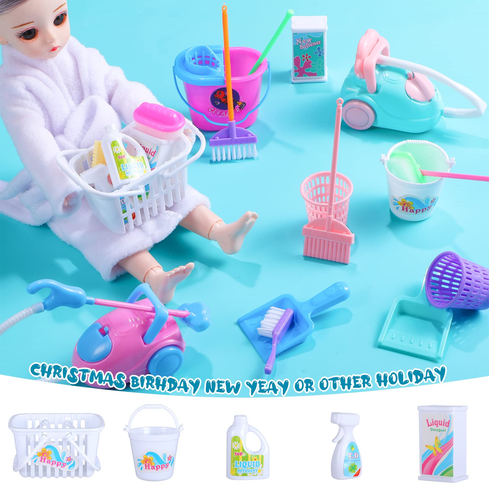 Foto 4 | Suministros De Limpieza Para Tareas Domésticas En Miniatura, 22 Unidades, Skylety - Venta Internacional.
