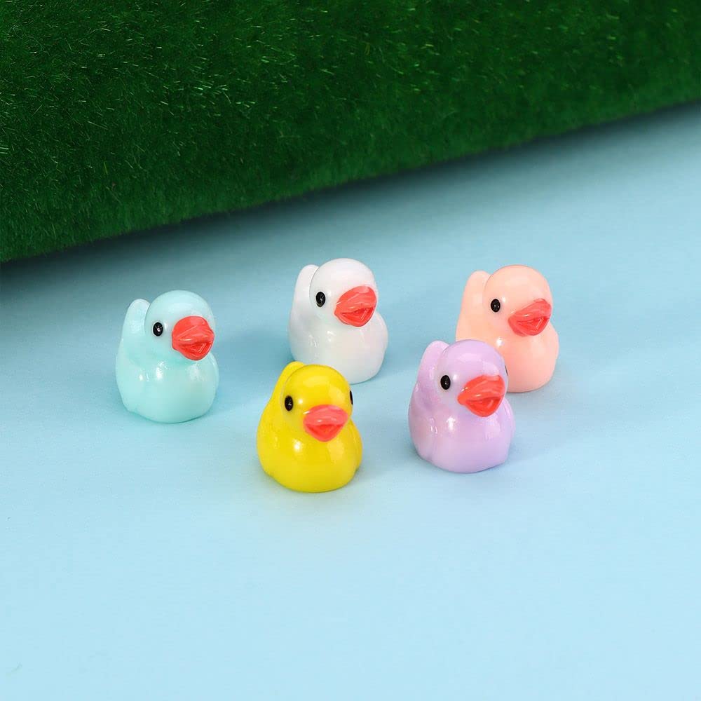 Foto 2 | Adorno En Miniatura Con Forma De Minipato De Resina Para Manualidades, 5 Unidades, Color Blanco - Venta Internacional.