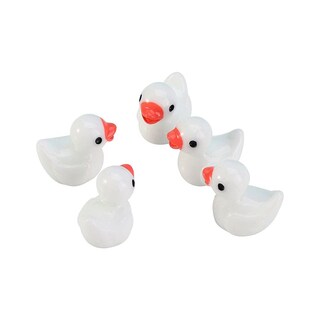Foto 7 | Adorno En Miniatura Con Forma De Minipato De Resina Para Manualidades, 5 Unidades, Color Blanco - Venta Internacional.