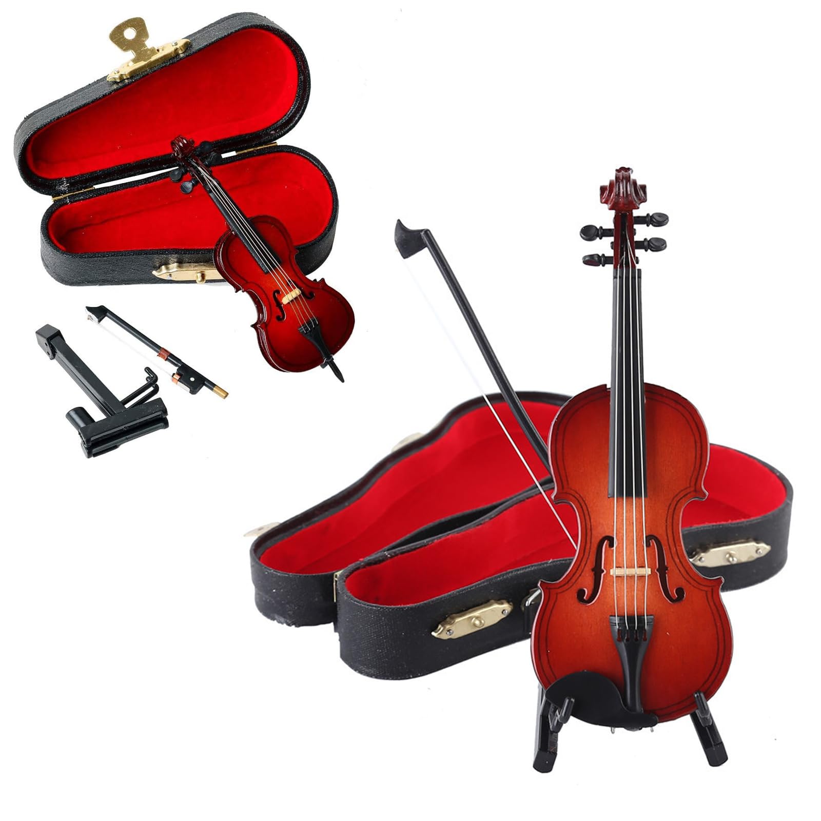 Foto 2 pulgar | Violonchelo De Juguete En Miniatura De Madera Con Soporte, Lazo Y Funda Para Decoración Del Hogar - Venta Internacional