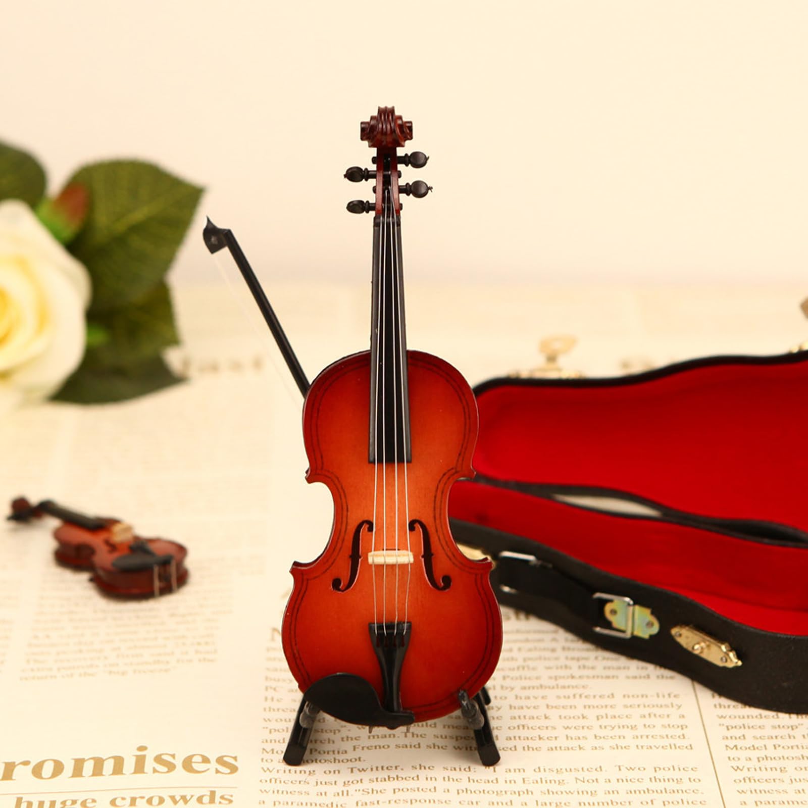 Foto 3 pulgar | Violonchelo De Juguete En Miniatura De Madera Con Soporte, Lazo Y Funda Para Decoración Del Hogar - Venta Internacional