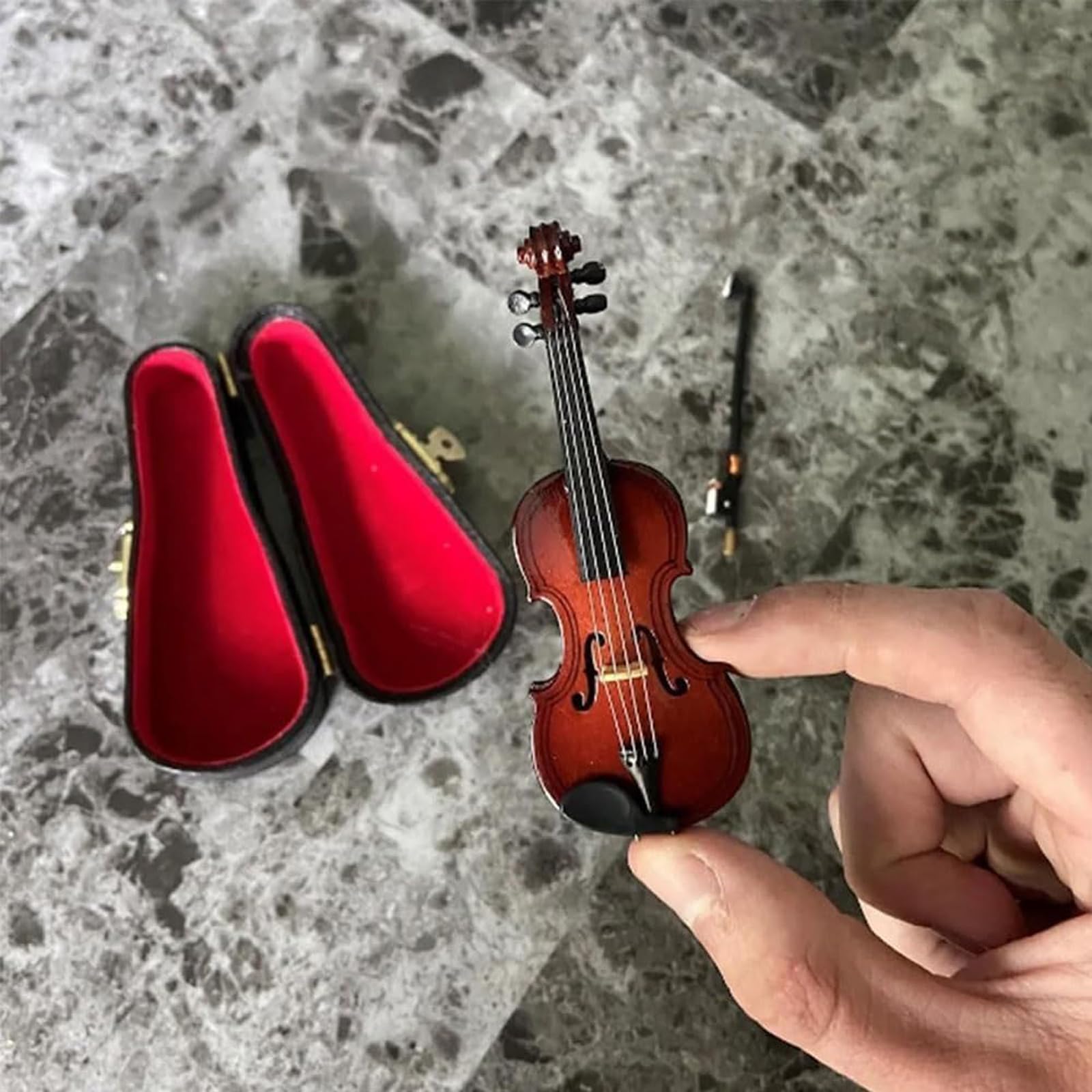 Foto 4 pulgar | Violonchelo De Juguete En Miniatura De Madera Con Soporte, Lazo Y Funda Para Decoración Del Hogar - Venta Internacional