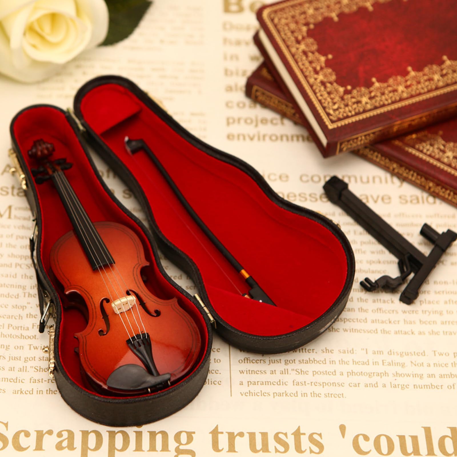 Foto 6 pulgar | Violonchelo De Juguete En Miniatura De Madera Con Soporte, Lazo Y Funda Para Decoración Del Hogar - Venta Internacional