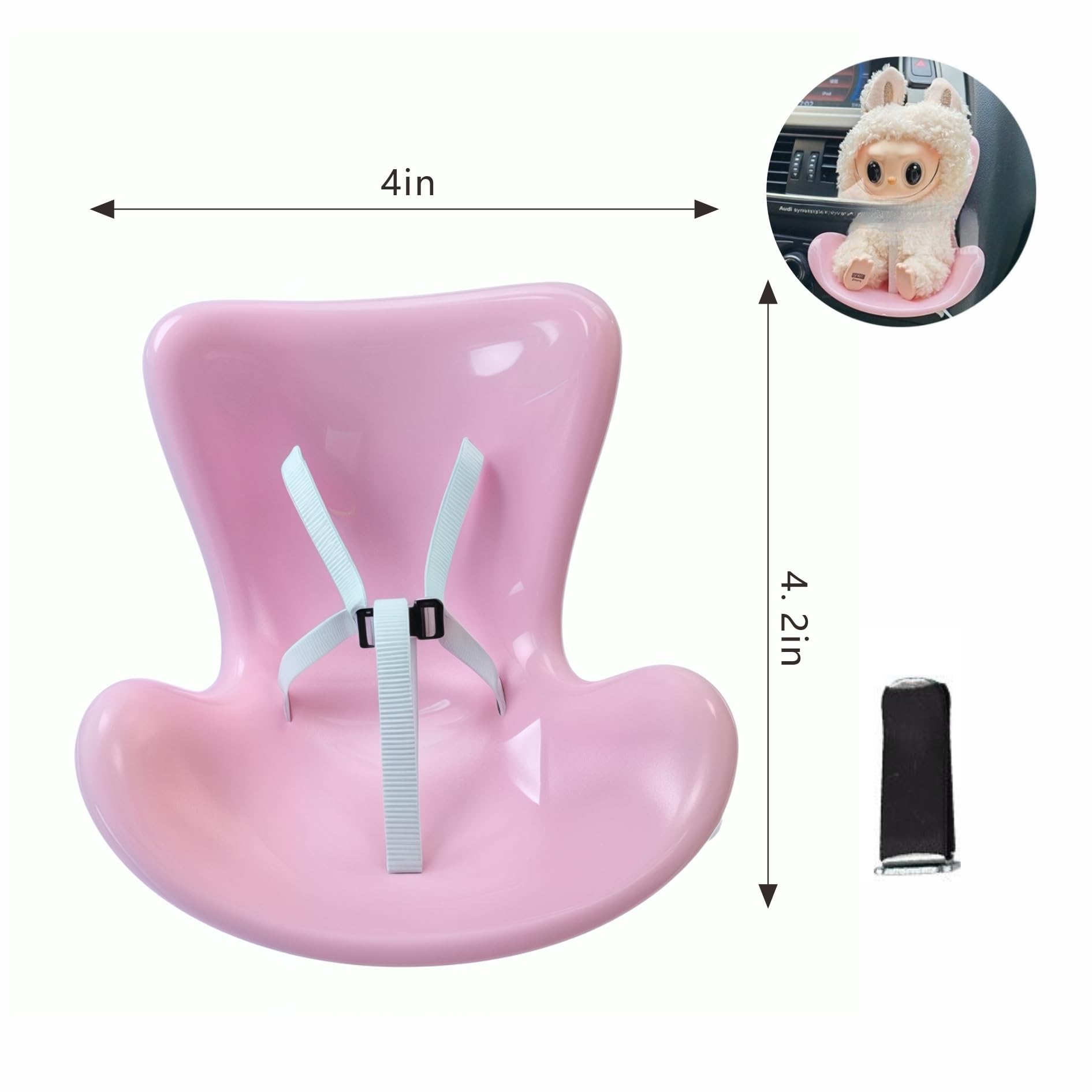Foto 5 pulgar | Asiento De Seguridad Para Muñecas, Modelo Labubu Dolls, 10-17 Cm, Con Soporte, Color Naranja - Venta Internacional.