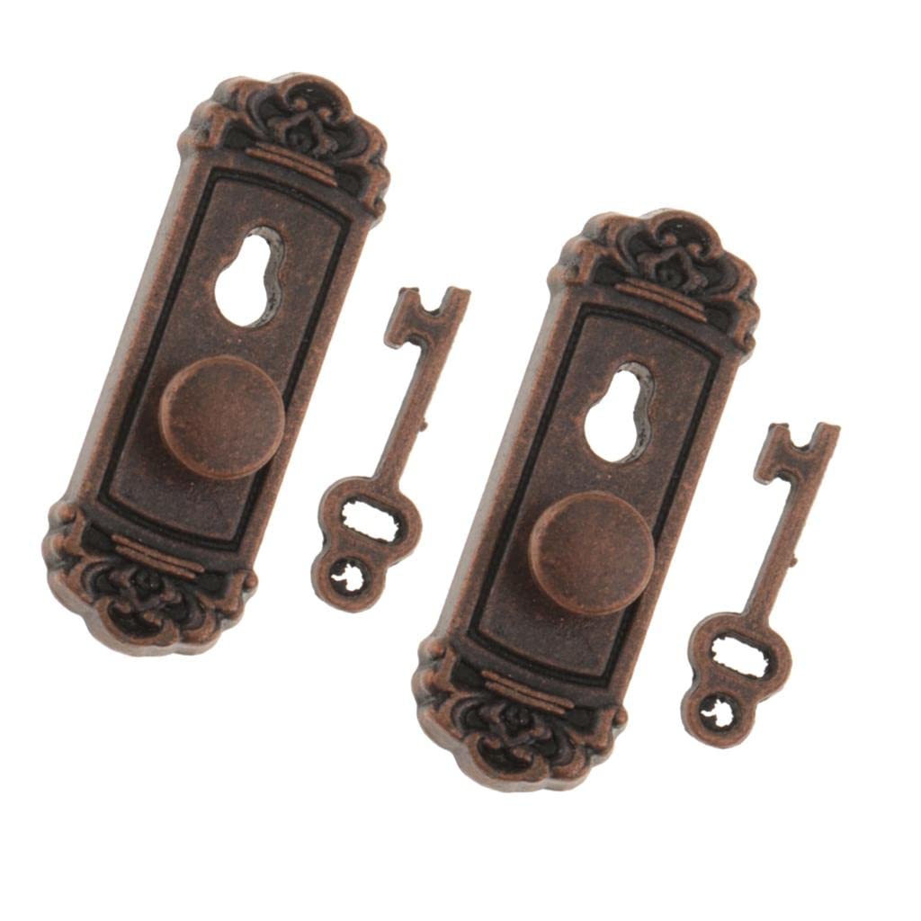 Foto 2 pulgar | Juego De Pomos Y Llaves En Miniatura Para Casa De Muñecas, Color Bronce A Escala 1:12 - Venta Internacional.
