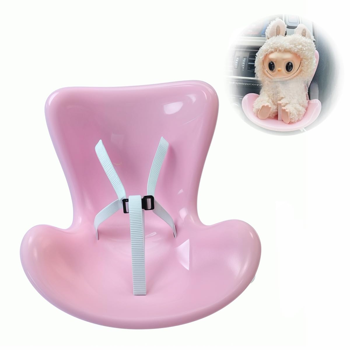Foto 2 pulgar | Asiento De Seguridad Para Muñecas Labubu Dolls, 10-17 Cm, Rosa A La Moda - Venta Internacional.