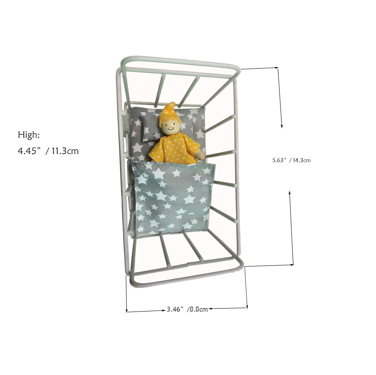 Foto 4 pulgar | Mueble De Dormitorio Dollhouse, Cama De Metal Con Colchón Y Almohada - Venta Internacional.