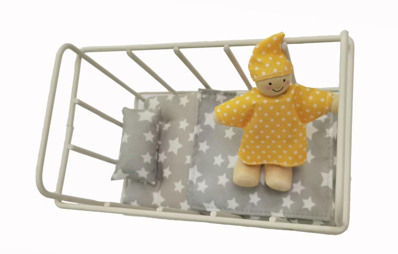 Foto 5 pulgar | Mueble De Dormitorio Dollhouse, Cama De Metal Con Colchón Y Almohada - Venta Internacional.