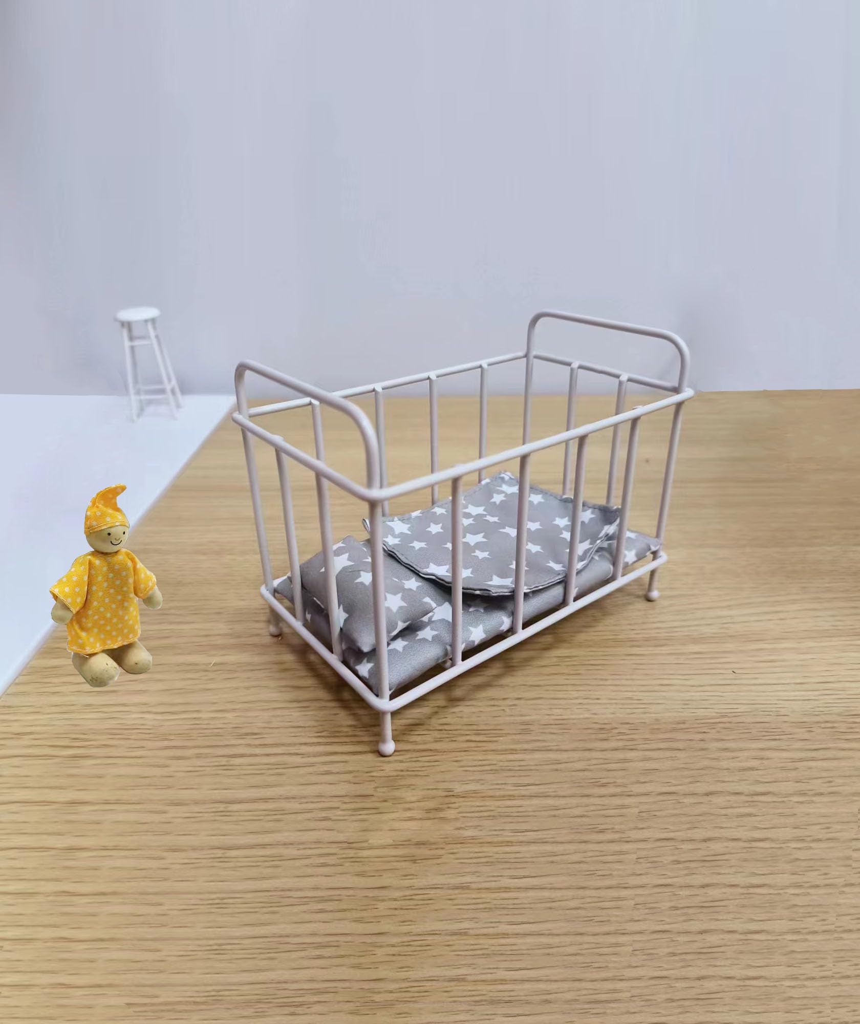 Foto 7 | Mueble De Dormitorio Dollhouse, Cama De Metal Con Colchón Y Almohada - Venta Internacional.