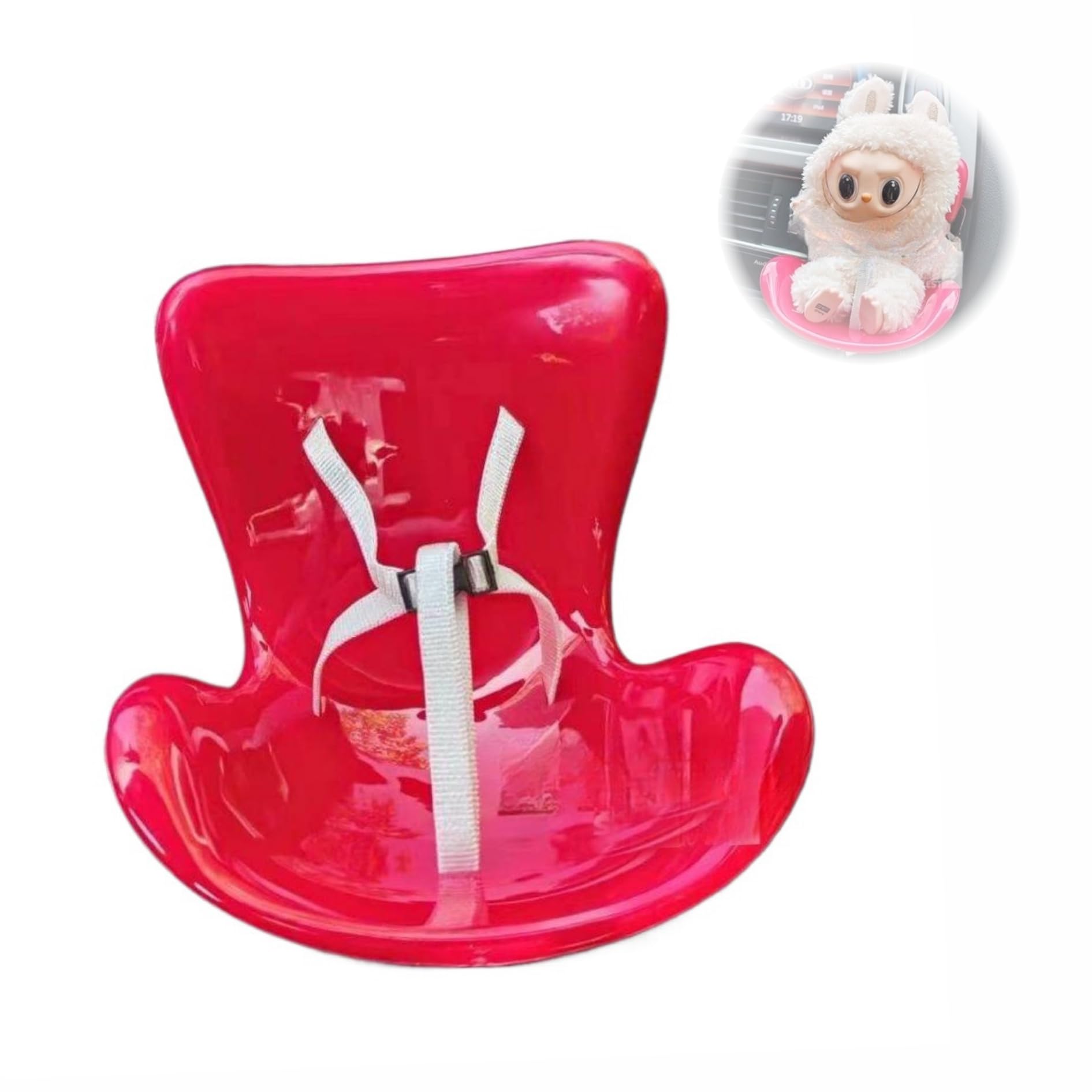 Foto 2 pulgar | Asiento De Seguridad Para Muñecas Labubu Dolls, 10-17 Cm, Rojo A La Moda - Venta Internacional.