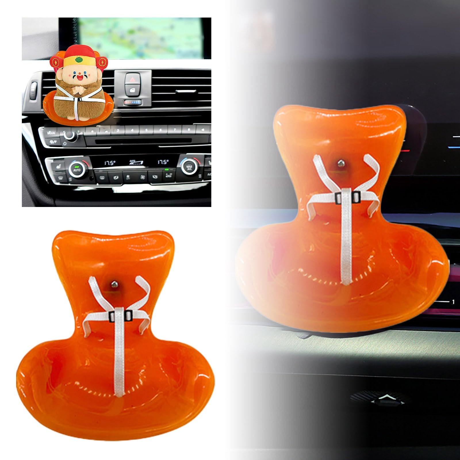 Foto 5 pulgar | Asiento De Coche Labubu, Accesorio Decorativo Para Coche, Plástico Naranja - Venta Internacional.