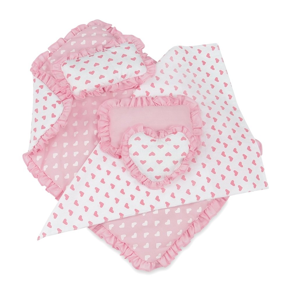 Foto 2 pulgar | Juego De Ropa De Cama Emily Rose Pink Heart Para Muñecas De 18 Pulgadas - Venta Internacional.