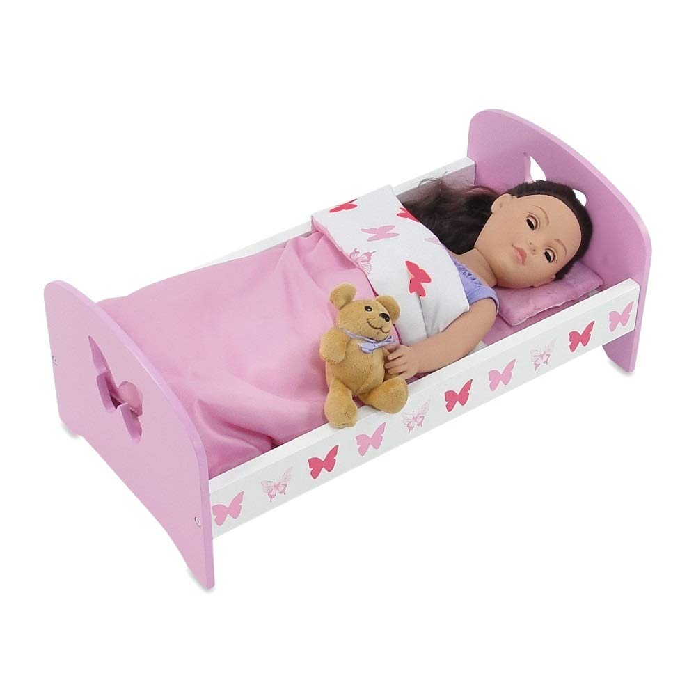 Foto 4 pulgar | Furniture Emily Rose Doll Clothes - Cama De 18 Pulgadas, Color Rosa, Con Ropa De Cama - Venta Internacional.