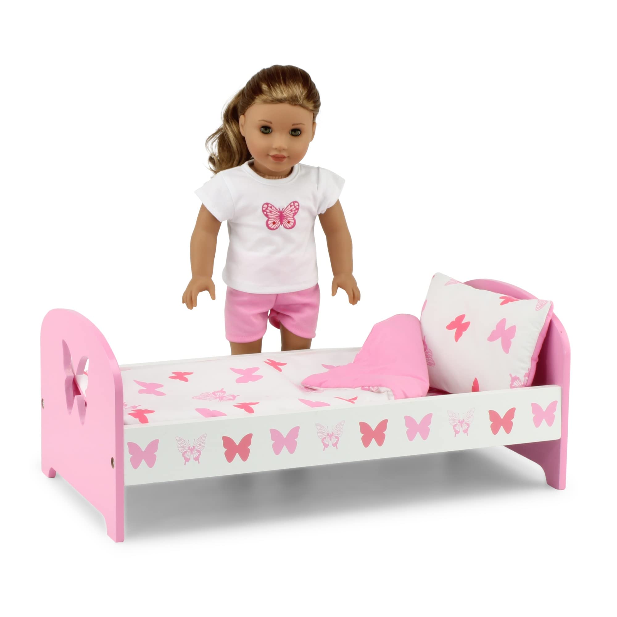 Foto 5 | Furniture Emily Rose Doll Clothes - Cama De 18 Pulgadas, Color Rosa, Con Ropa De Cama - Venta Internacional.